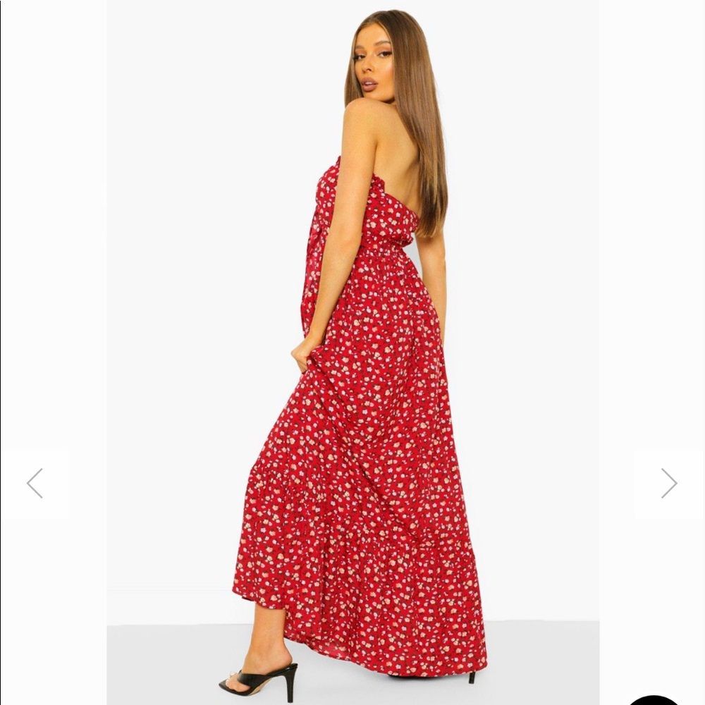 HOST PICK!! Ditsy Floral Bandeau Knot Detail Maxi Dress - Picture 2 of 6